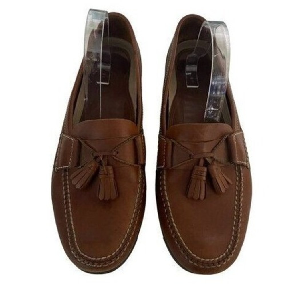 SAKS‎ Fifth Avenue Men's Loafer Suede Leather Tassel  Brown Size 10